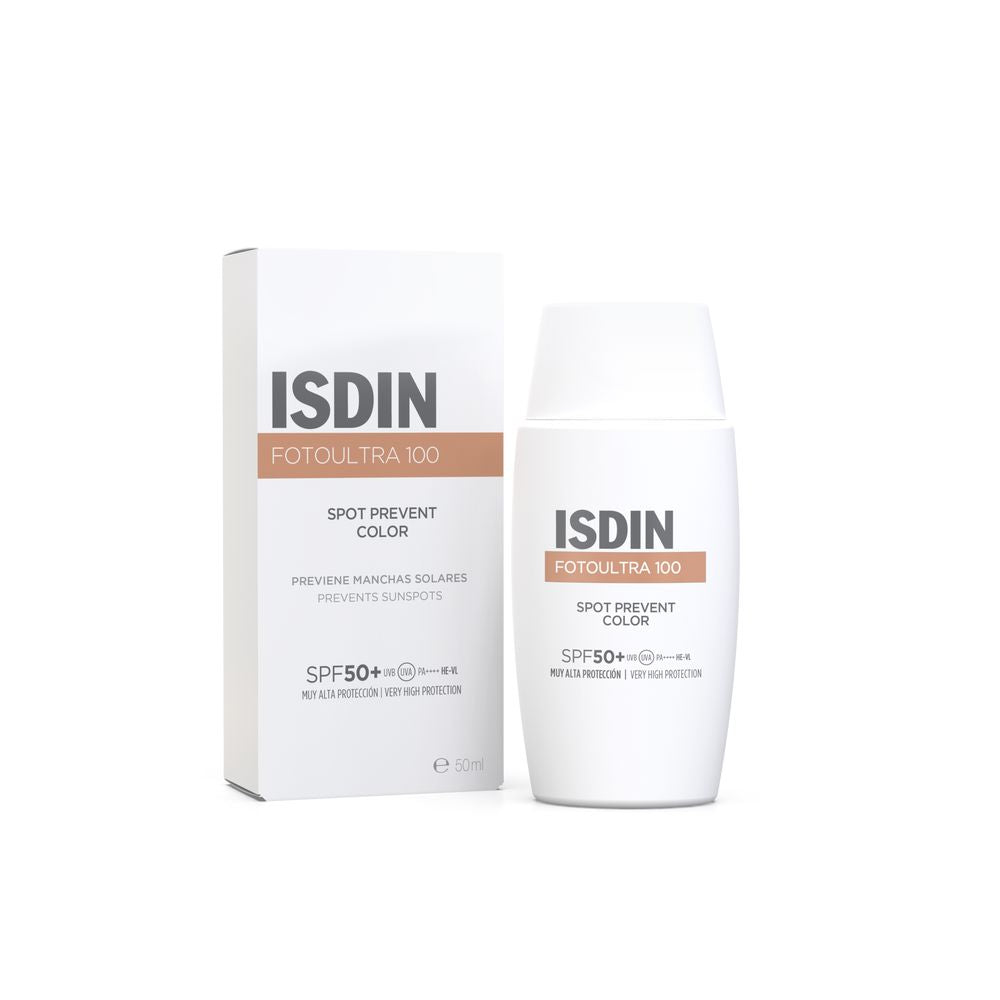 ISDIN FOTO ULTRA 100 tinted facial sunscreen prevents sun spots SPF50+ 50 ml